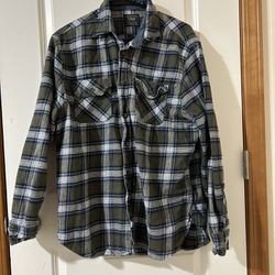 Flannel, Jachs Flannel Shirt Jacket, heavy duty, green with blue, button up