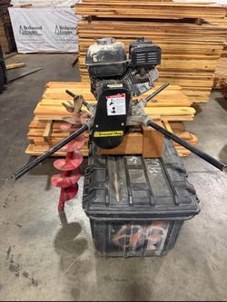 - Ground Hog Earth Drill w/ Honda 160 Engine & 6” Bit - Handheld 2 Man Auger -