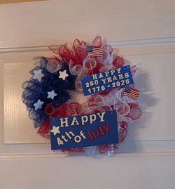 Red white and blue wreath