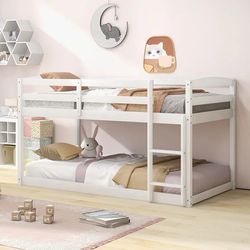 Brand New! White Twin Over Twin Wood Bunk Bed