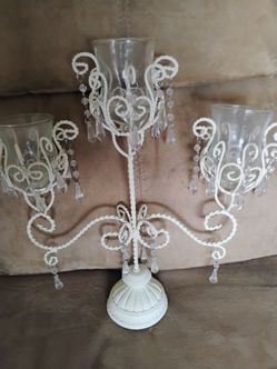 White metal candelabra votive cups