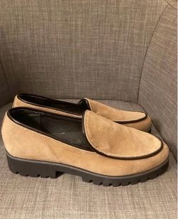 Tan Suede Loafers with Lug Sole