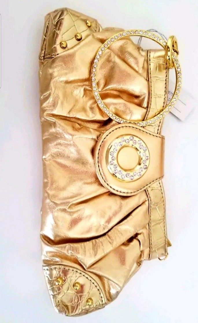 Gold Vintage Fancy Handbags Purse Clutch Bella Collection