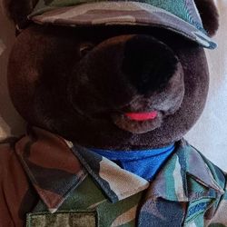 Vintage Military US America Bear Force TEDDY BEAR  1989 