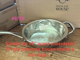 Sartén de 10” acero inoxidable 👉 princess house todo nuevo y con caja 📦
