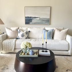 Large Coastal Framed Abstract Wall Art 