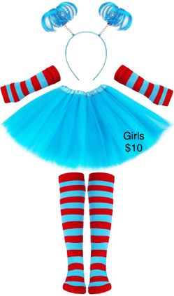Thing 1 or Thing 2 Dr Seuss Girls Costume Halloween Birthday