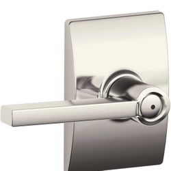 SCHLAGE F40 LAT 618 CEN Latitude Lever with Century Trim Bed and Bath, Polished Nickel (Privacy)