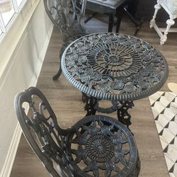 Beautiful, Solid, Cast-Iron Bistro, Vintage, Rare Find. 