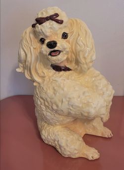 Vintage toy poodle figurine ceramic