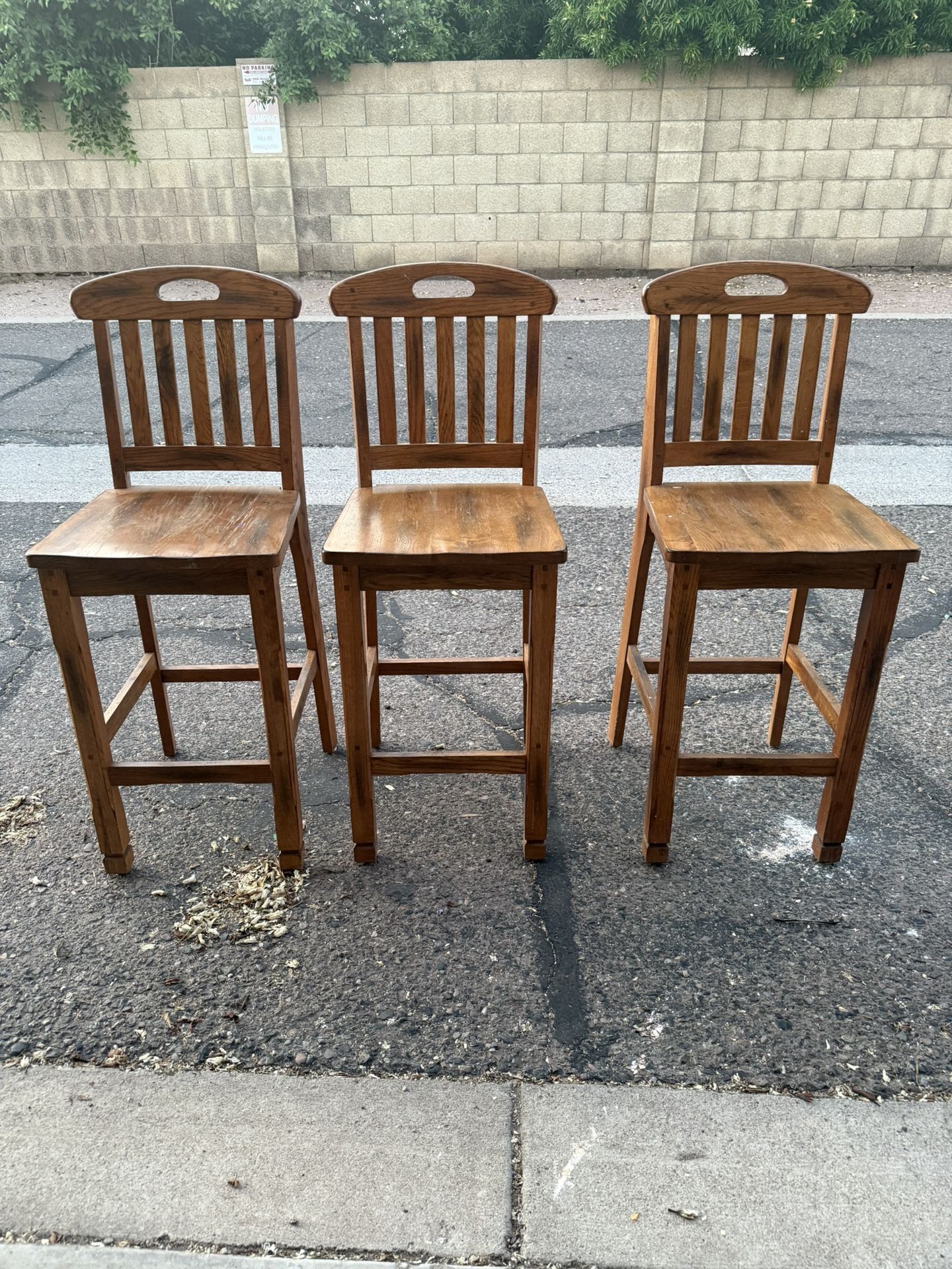 3 Wood Bar Chairs