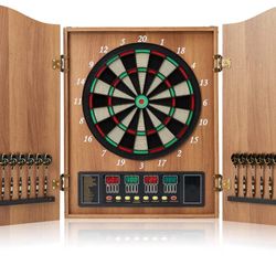 Dart Board, Decorative Dart Board Cabinet Set (Apricot)