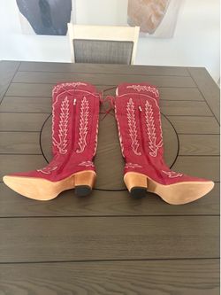 Embroidered Fashion Classic Cowgirl Western Boots Red Cowboy Boots For Women
