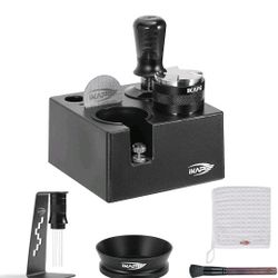 IKAPE 58MM Black Espresso Tool Set 8 IN 1, Coffee Tamper, Distributor, Magnet...
