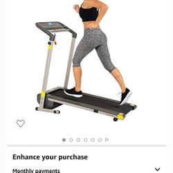 Gently Used Sunny Health & Fitness Folding Compact Motorized Treadmill -