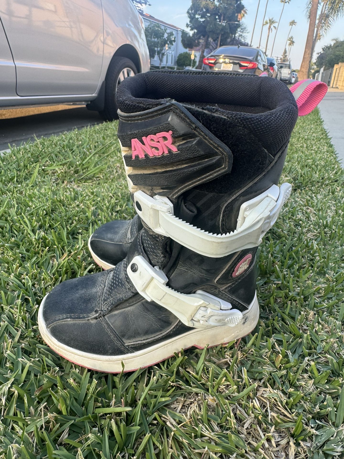  K11 Kids Youth Childrens ANSWER Black/Pink Pee Wee Motorbike Boots Euro 28