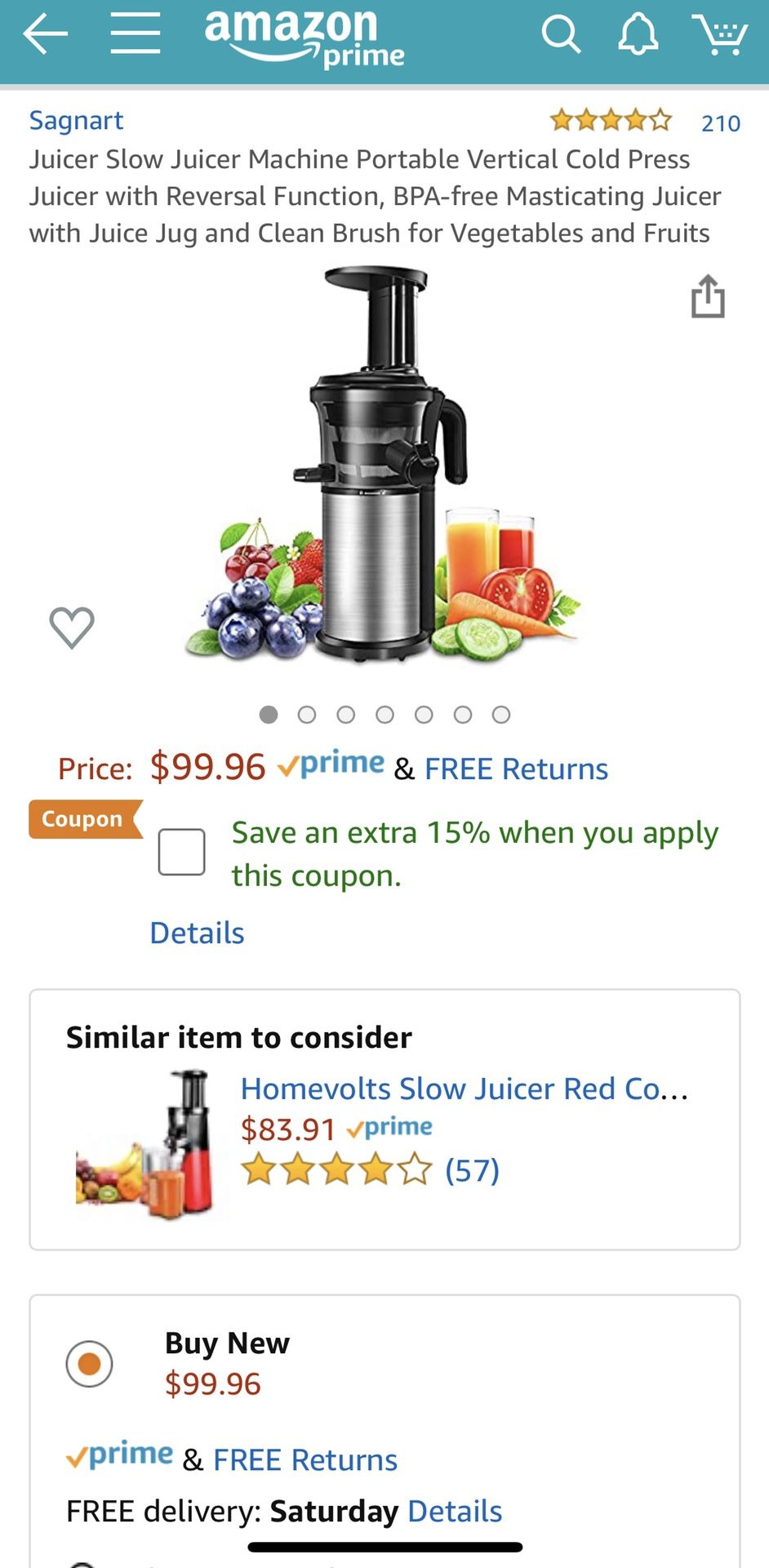 Juicer Slow Juicer Machine Portable Vertical Cold Press Juicer with Reversal Function, BPA-free Masticating Juicer with Juice Jug and Clean Brush for