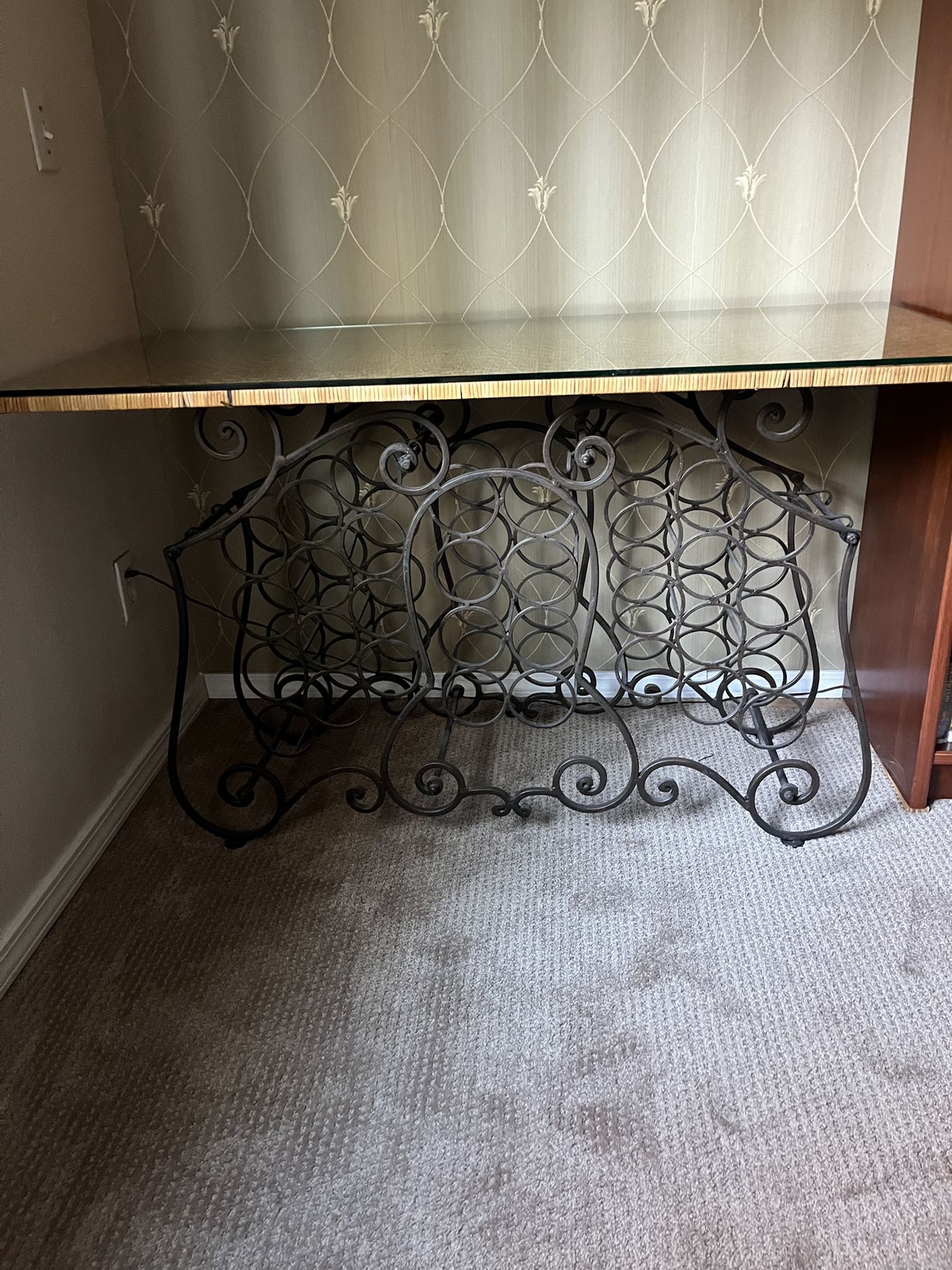 Wrought Iron Wine Rack / Storage Table