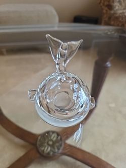 Hand Blown Glass Whale With Blow Hole 6 Inches Length And 3 Inches Height