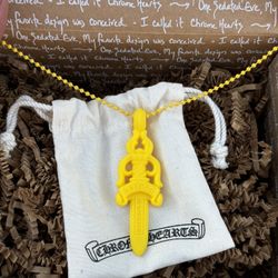 Chrome Hearts Silichrome Dagger Pendant With Ball Chain 