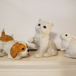 Set of 3 Ceramic Animal Figurines

