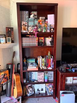 Bookshelf, entertainment stand and coffee table