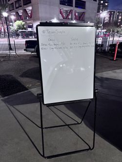 Portable Magnetic Whiteboard with Black Metal Stand