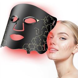 New-LED Light Therapy mask (E106A) for Face, LED Light Therapy Mask with Adjustable Brightness and Timer, Soft Silicone Red Light Therapy Mask for Hom