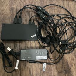 Lenovo DK1633 40A9 ThinkPad USB-C Dock Station + 90W Power Supply + StarTech USB-C Cable