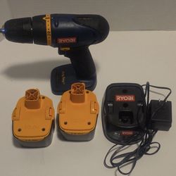 Ryobi 12V Cordless Drill Kit w/ 2 Batteries & Charger 