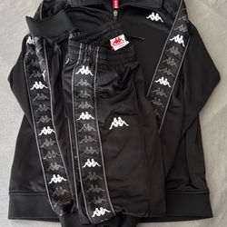 Kappa Track Suit Black/white/Gray