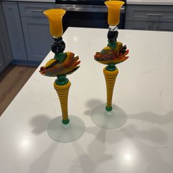Glass Candle Holder Set