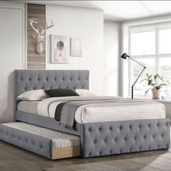 BRAND NEW FULL/TWIN TRUNDLE BED FRAME WITH MATRESS INCLUDED $489