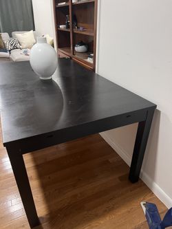 CB2 Inspired Black wood Modern Expandable Table