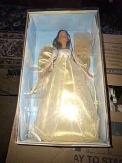 Angel Doll in Gold Glitter Gown
