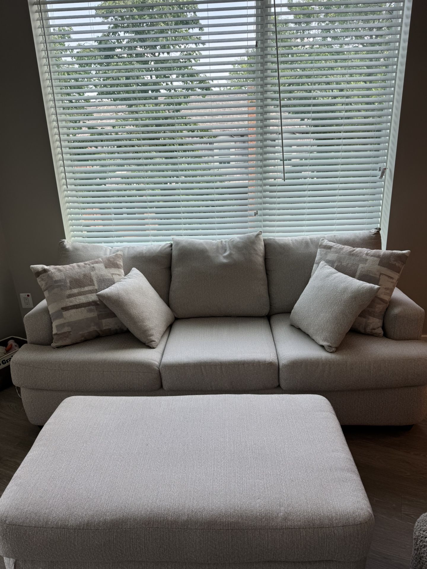 Custom Fabric Couch And Ottoman