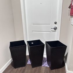 Three 24in Taper Planters 