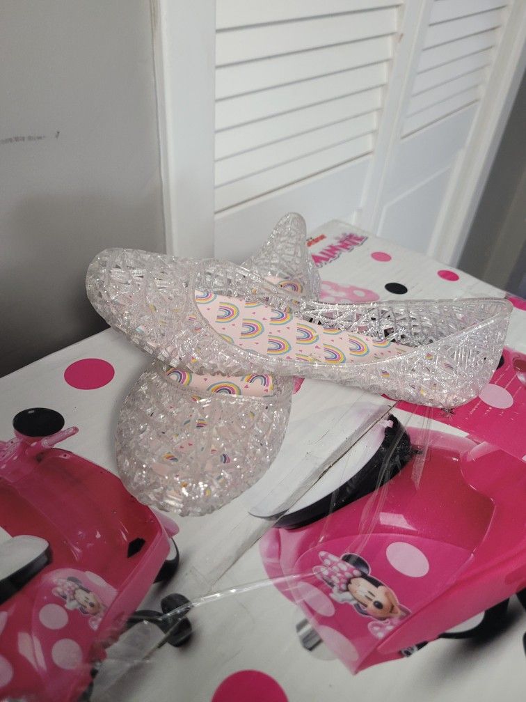 Girls Clear Flats Size 3