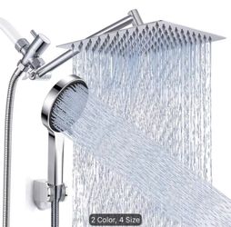 Shower Head, High Pressure 8” Rainfall/Handheld Shower Combo with 11'' Extension Arm, Settings, Anti-Leak Shower Head with Holder, Height/Angle Adjust