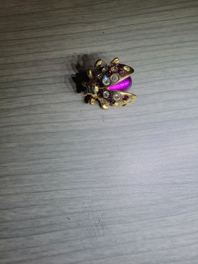 Purple And Gold Beatle Pendant