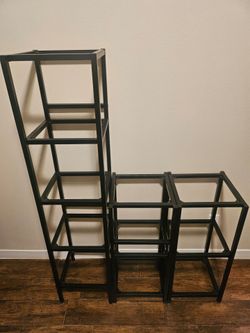 Metal Glass Shelve Set