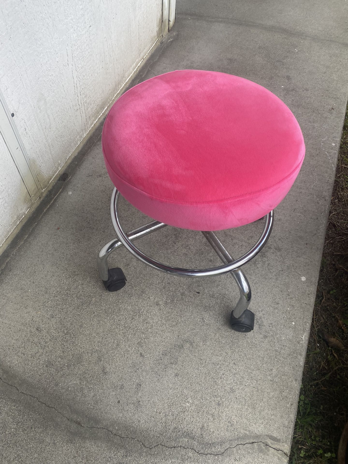 Adjustable Stool with Pink Cover