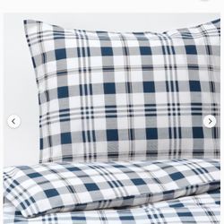 New Ikea SPIKVALLMO Duvet cover and pillowcase white blue, Twin size