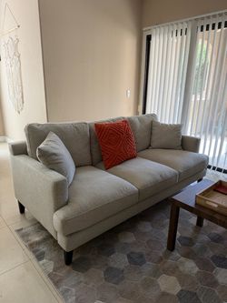 Modern 3-Seat Sofa – Light Grey, Barely Used