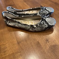 Woman’s Sam Edelman Snake Print Leather Flats Shipping Available 