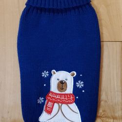 NEW Polar Bear Blue Dog Sweater (S)