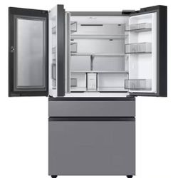 Samsung Bespoke 29 cu. ft. Standard Depth 4-Door French Door Smart Refrigerator in Stainless Steel with Beverage Center
