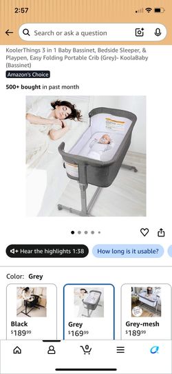 3-in-1 baby bassinet, bedside sleeper, and playpen