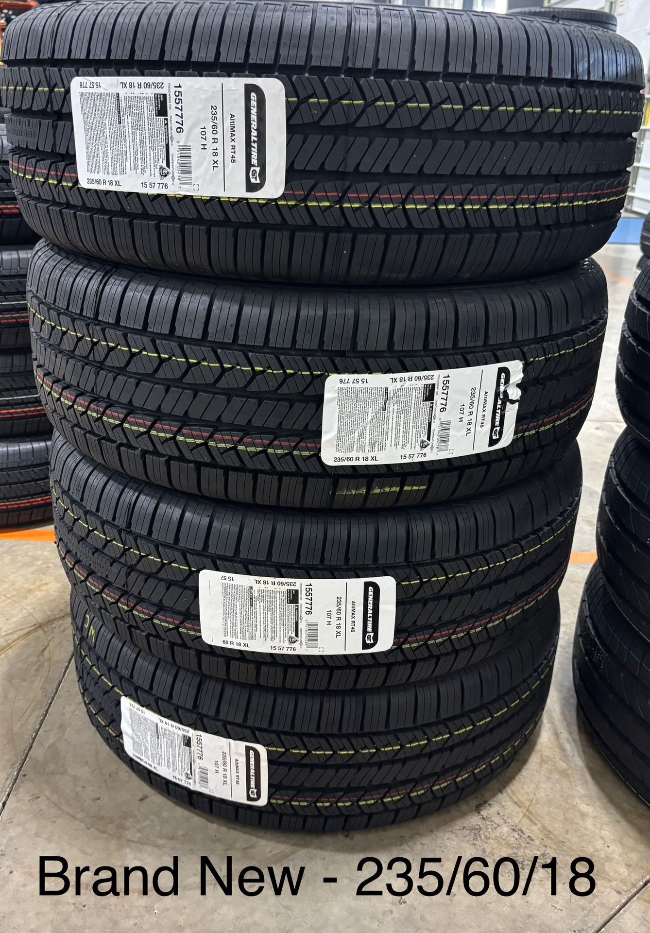 (4) - 235/60/18 General Altimax RT45 Tires