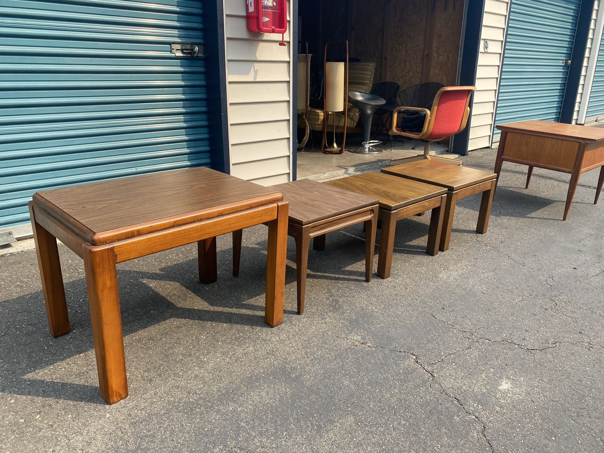 4 Vintage Side Tables...LANE, MERSMAN, BISSMAN?